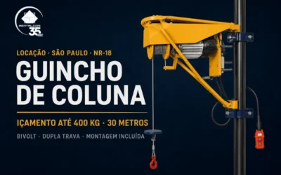 Locação de Guincho de Coluna em São Paulo — Içamento até 400 kg e 30m · Rentalcom